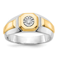 14k Two-tone Diamond Mens Ring-RM5784