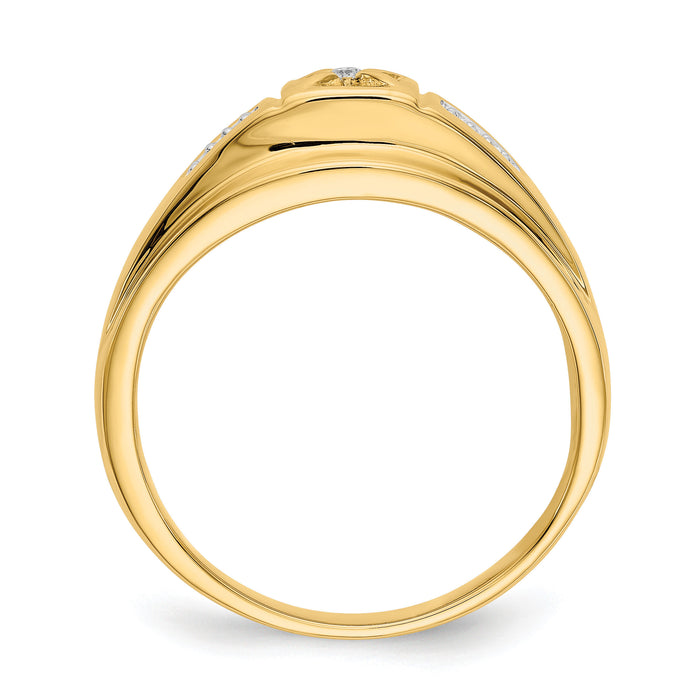 14k and Rhodium Diamond Mens Ring-RM5785