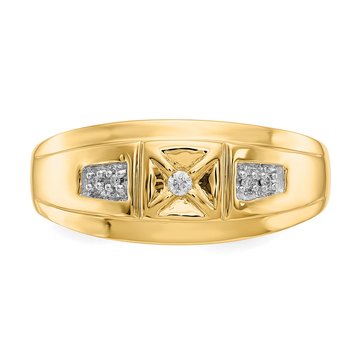 14k and Rhodium Diamond Mens Ring-RM5785