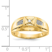 14k and Rhodium Diamond Mens Ring-RM5785