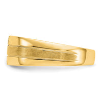 14k Mens Diamond Polished and Satin Ring-RM5787