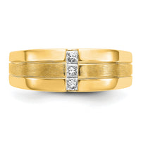14k Mens Diamond Polished and Satin Ring-RM5787
