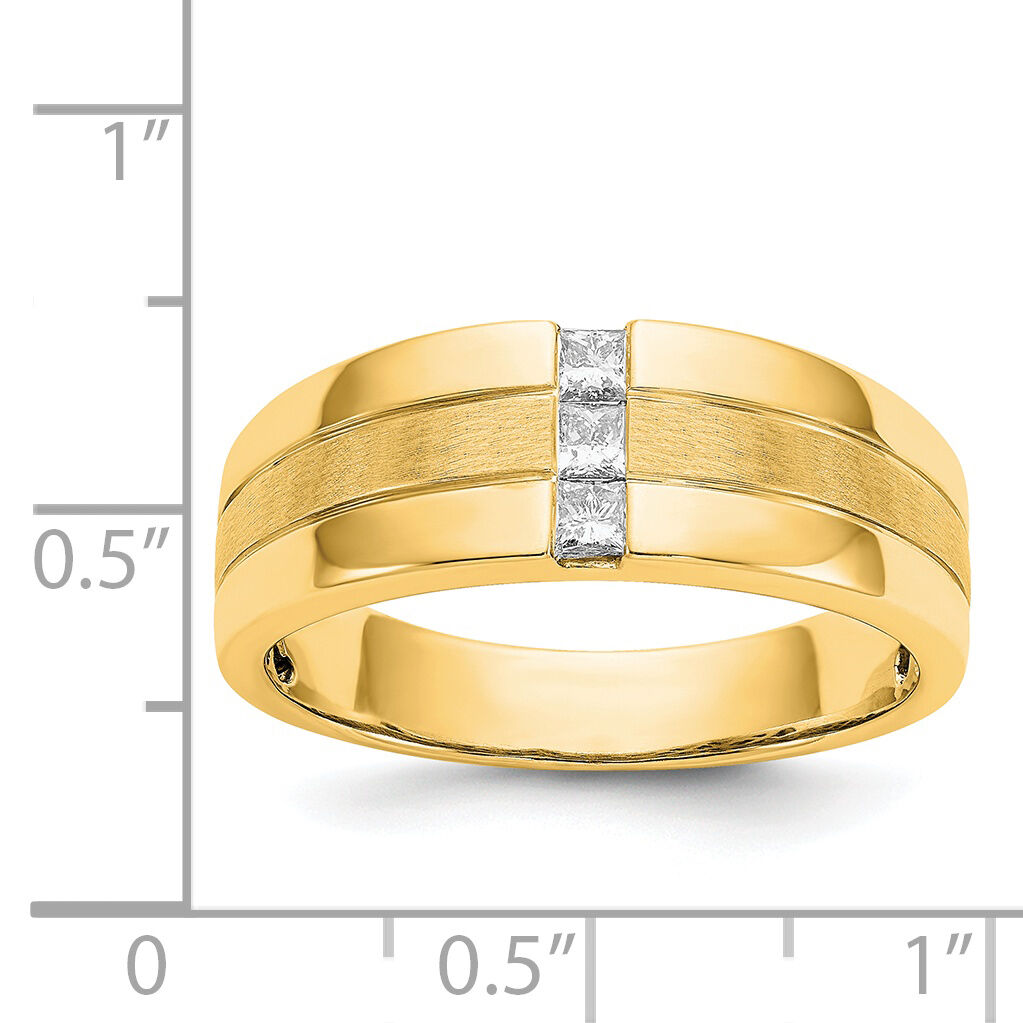 14k Mens Diamond Polished and Satin Ring-RM5787