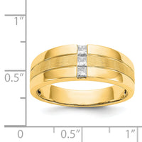 14k Mens Diamond Polished and Satin Ring-RM5787