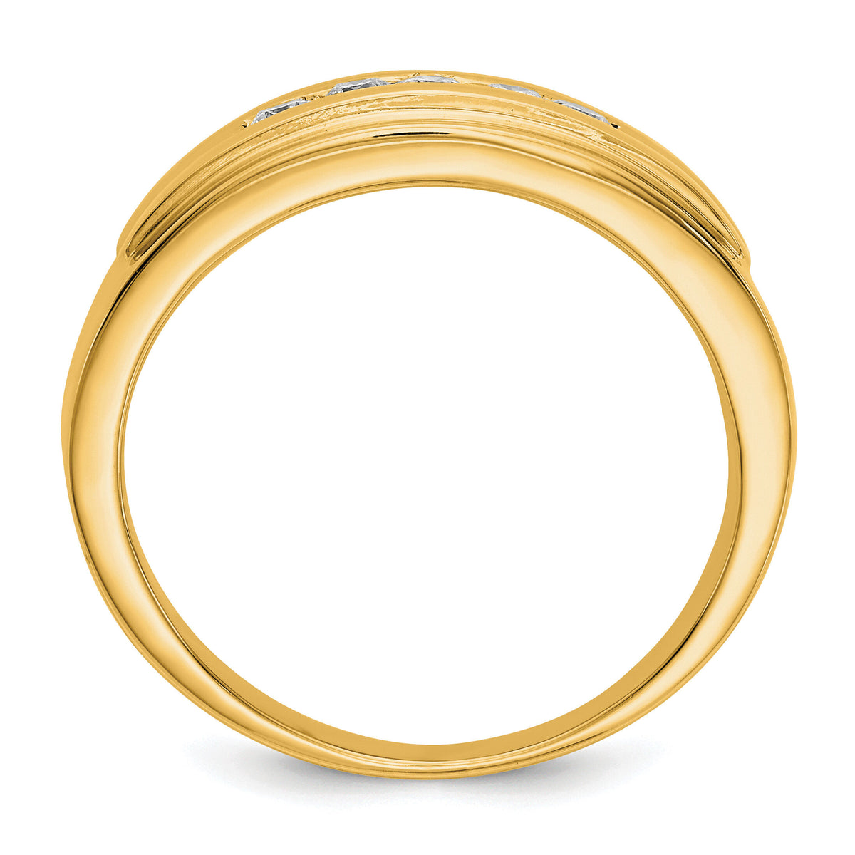 14k Diamond Mens 5-stone Ring-RM5788