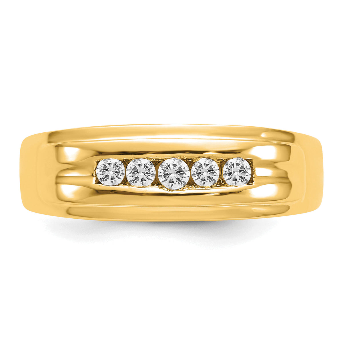 14k Diamond Mens 5-stone Ring-RM5788