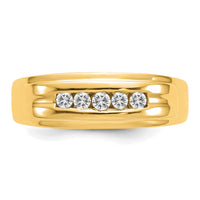 14k Diamond Mens 5-stone Ring-RM5788