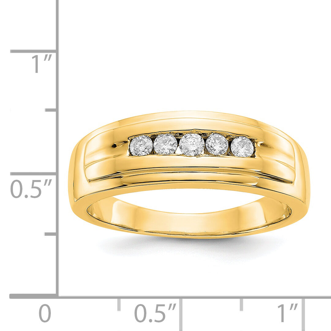 14k Diamond Mens 5-stone Ring-RM5788