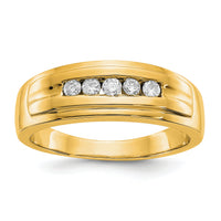 14k Diamond Mens 5-stone Ring-RM5788