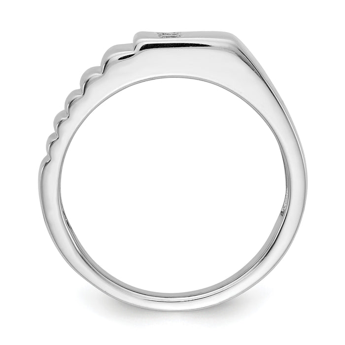 14k White Gold Diamond Mens Ring-RM5790