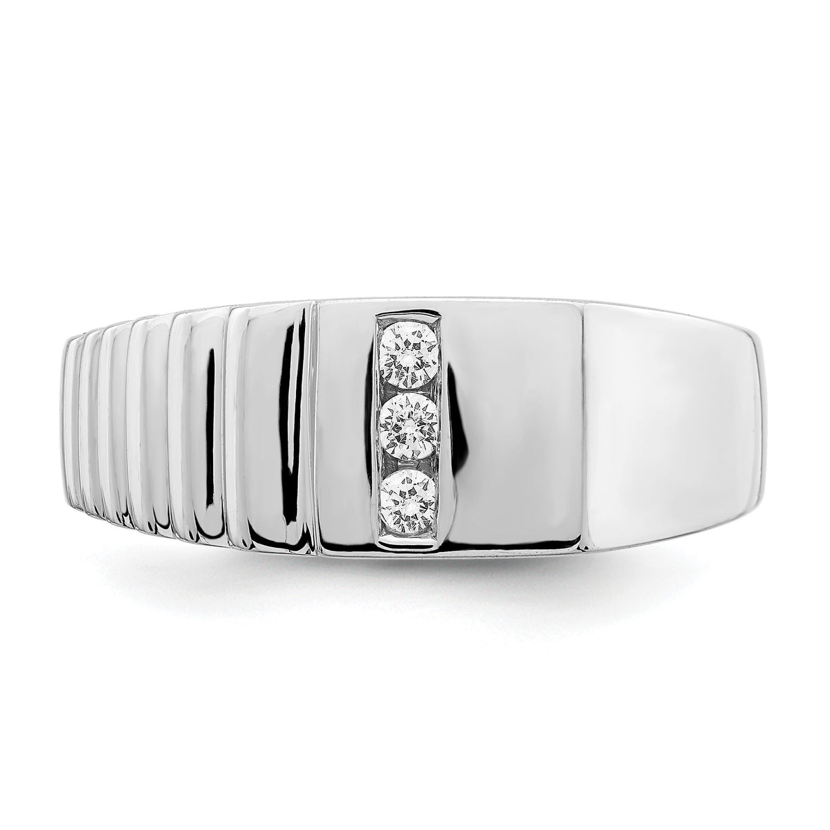 14k White Gold Diamond Mens Ring-RM5790