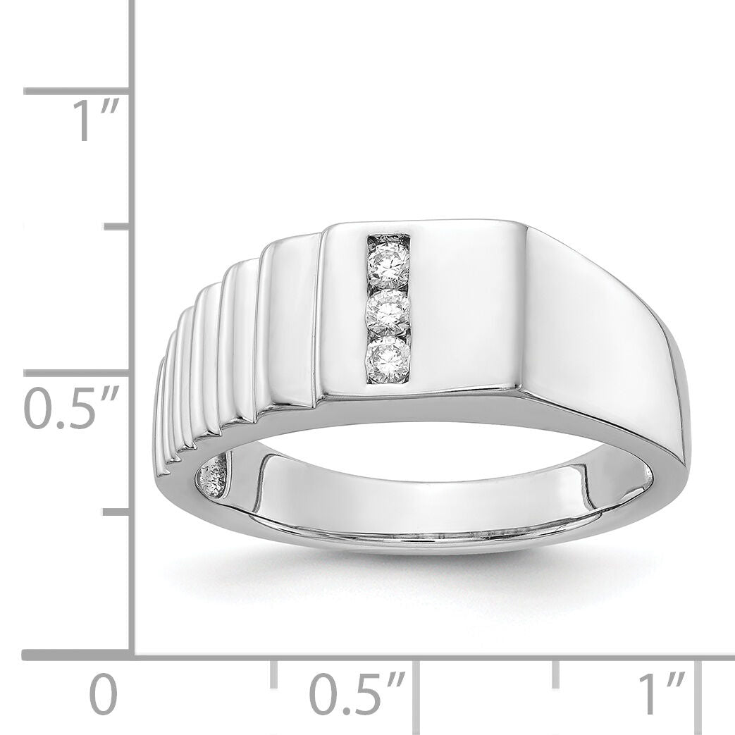 14k White Gold Diamond Mens Ring-RM5790