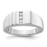 14k White Gold Diamond Mens Ring-RM5790