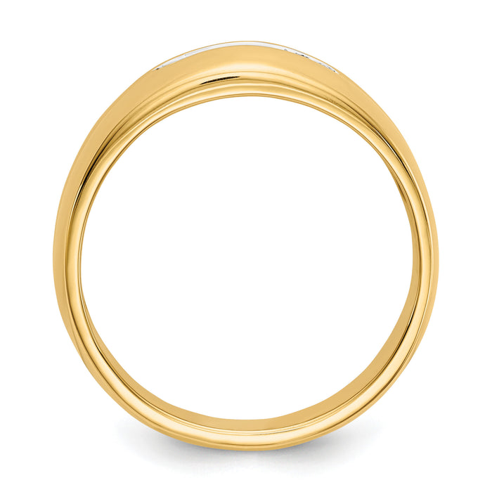 14k with Rhodium Diamond Mens Ring-RM5791