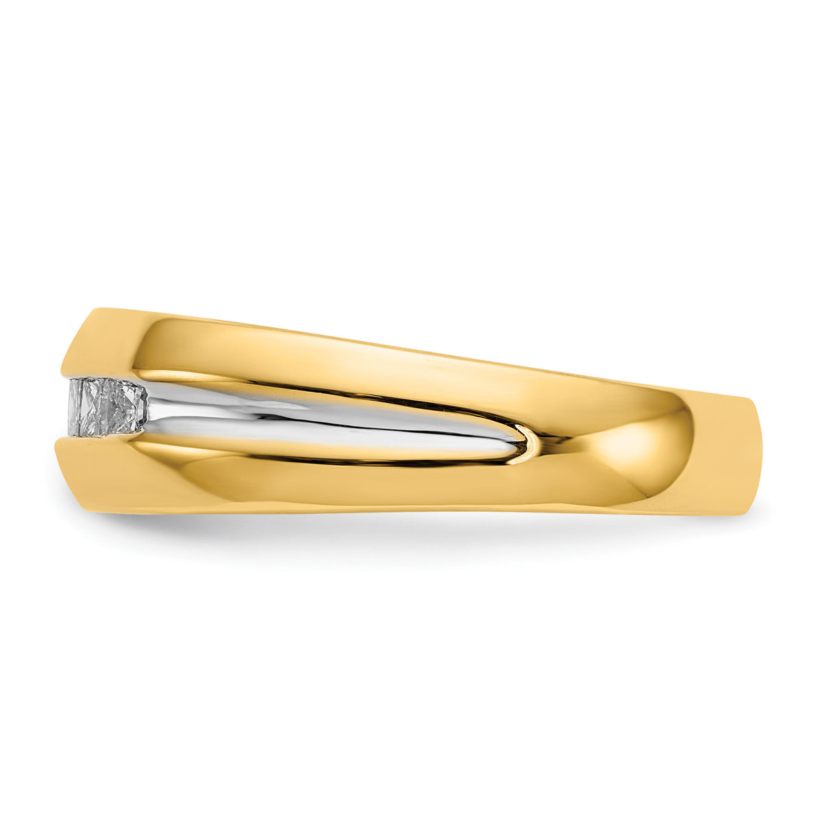 14k with Rhodium Diamond Mens Ring-RM5791