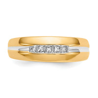14k with Rhodium Diamond Mens Ring-RM5791
