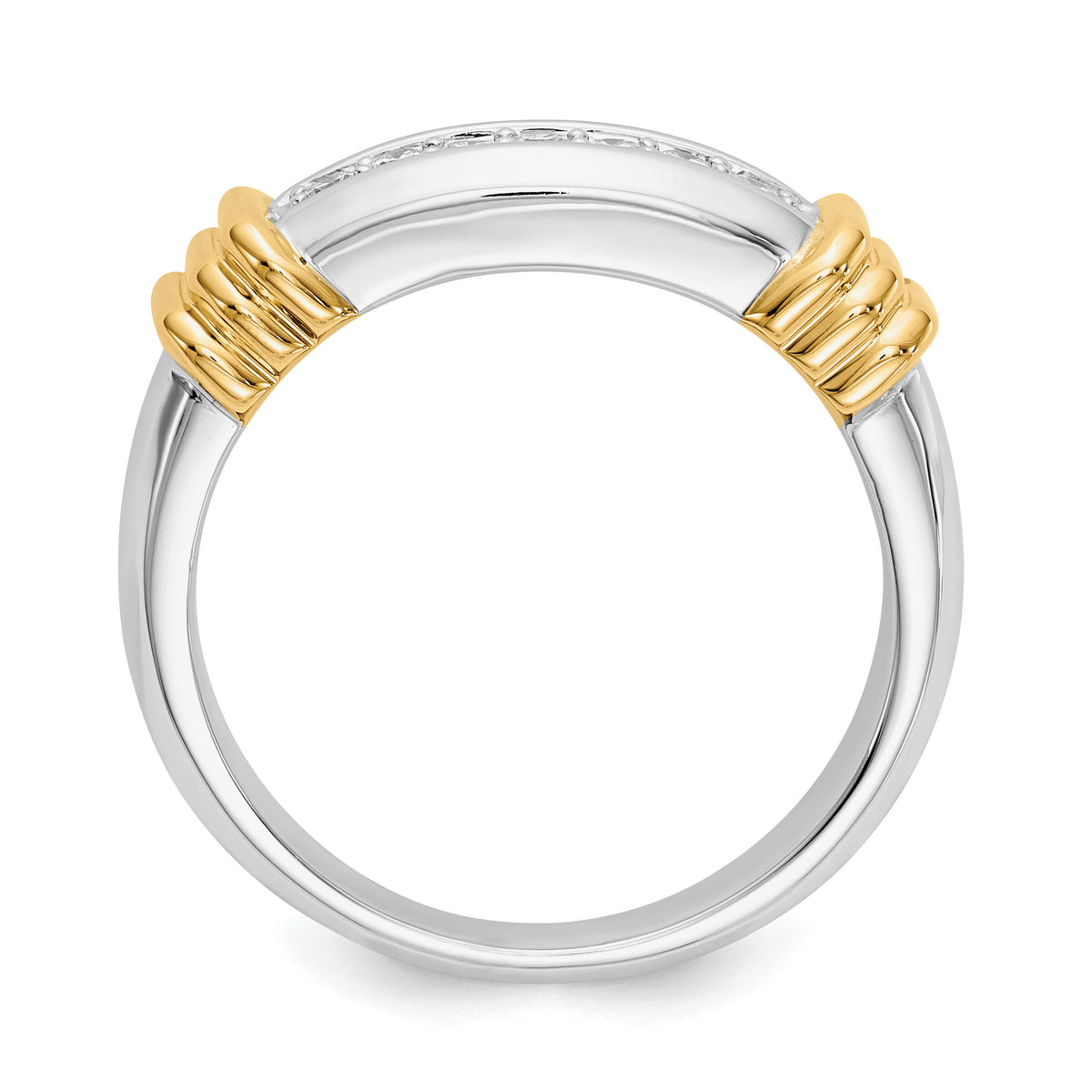 14k Two-tone Diamond Mens Ring-RM5792