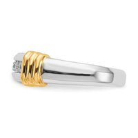 14k Two-tone Diamond Mens Ring-RM5792