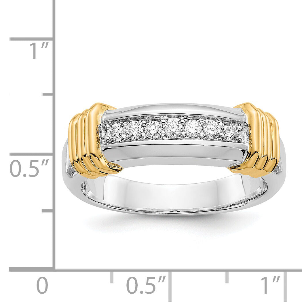 14k Two-tone Diamond Mens Ring-RM5792