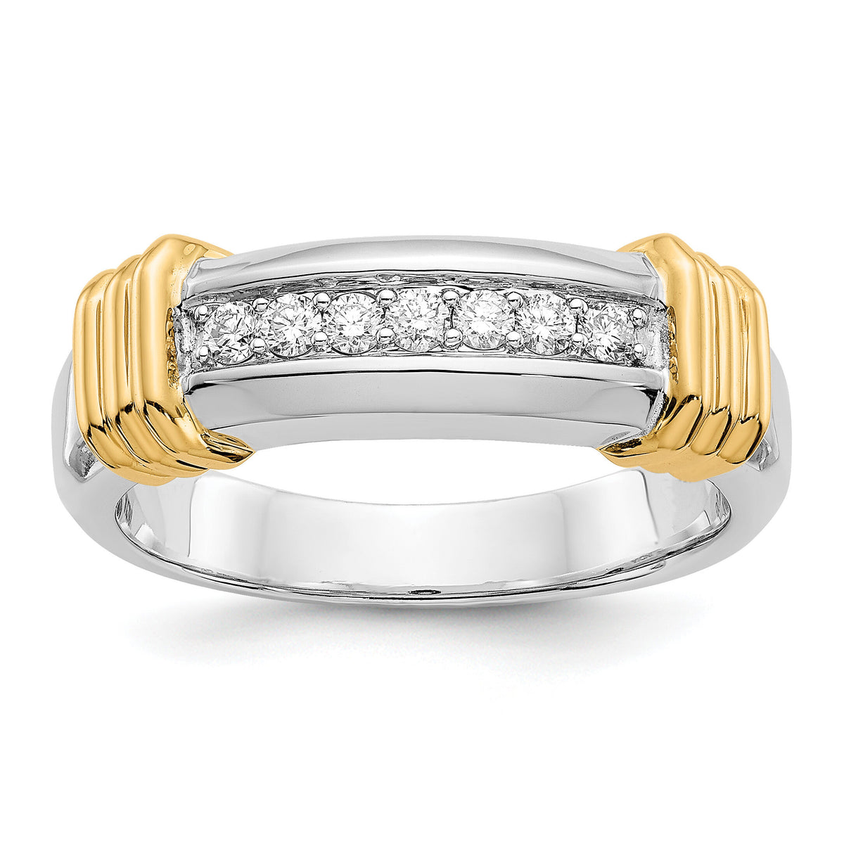 14k Two-tone Diamond Mens Ring-RM5792