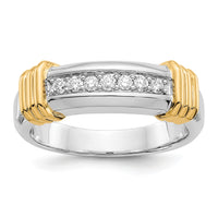 14k Two-tone Diamond Mens Ring-RM5792
