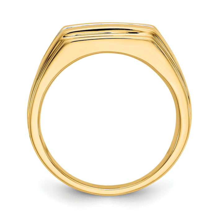 14k Diamond 6-stone Mens Ring-RM5793