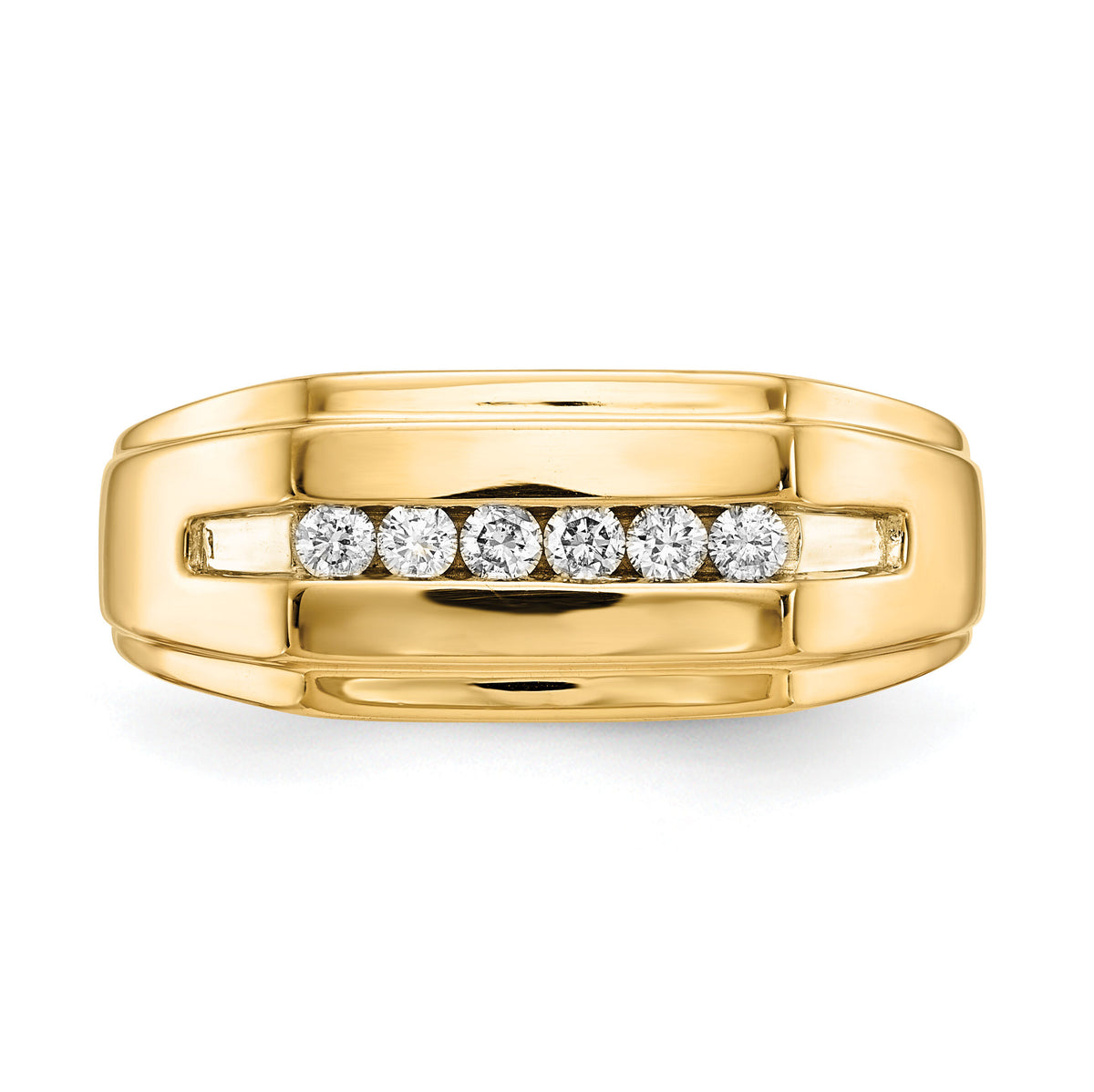 14k Diamond 6-stone Mens Ring-RM5793