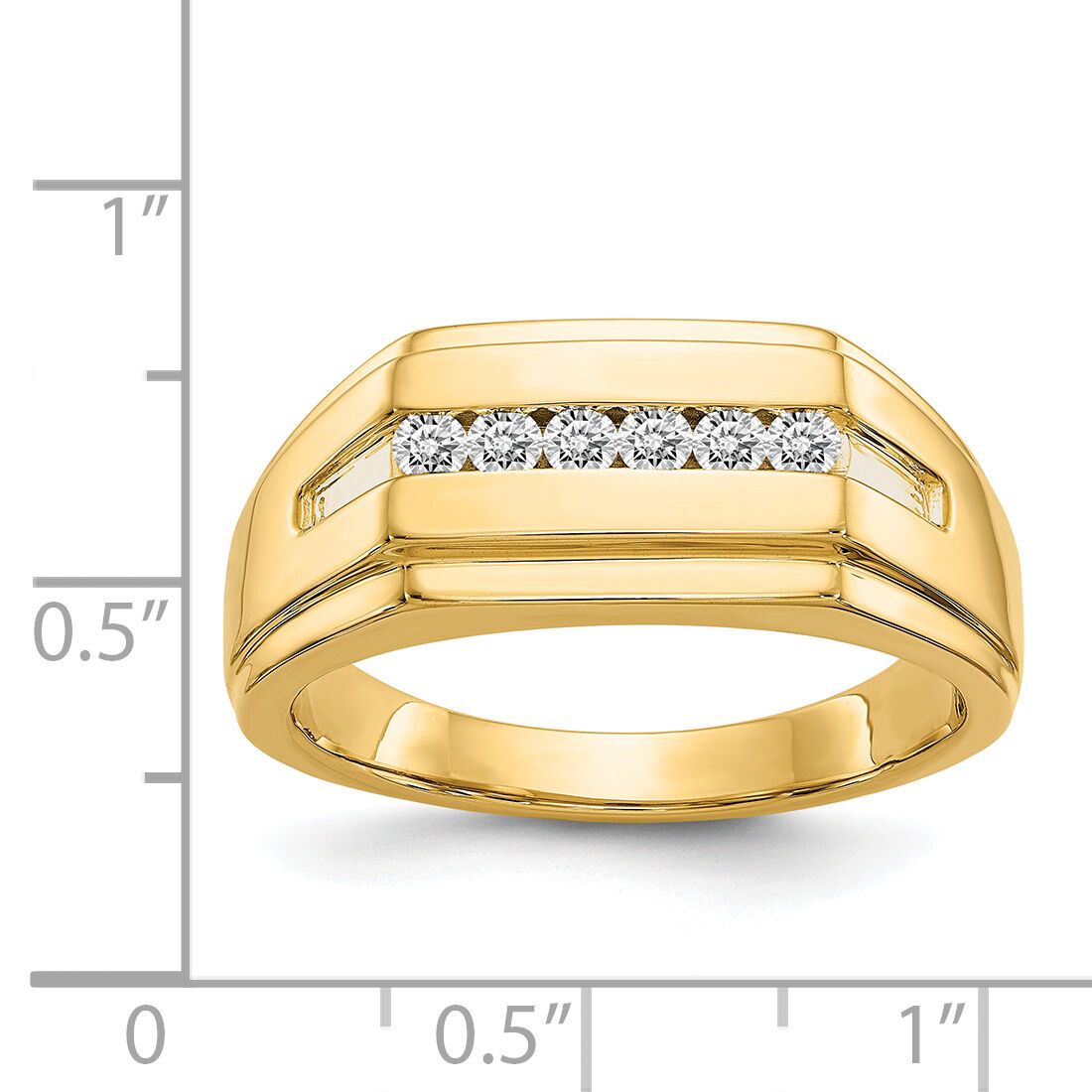 14k Diamond 6-stone Mens Ring-RM5793