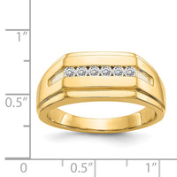 14k Diamond 6-stone Mens Ring-RM5793