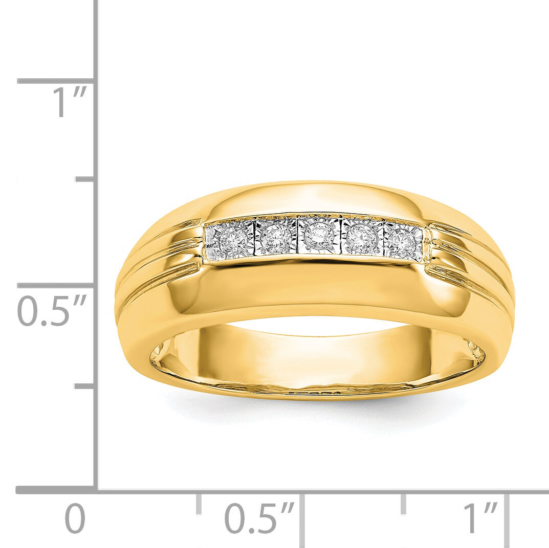 14k Diamond 5-stone Mens Ring-RM5795