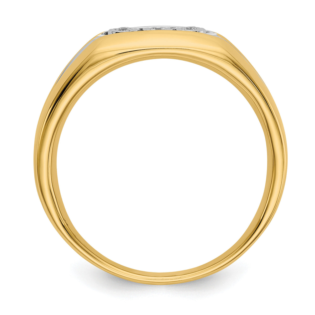 14k with Rhodium Diamond Mens Ring-RM5796