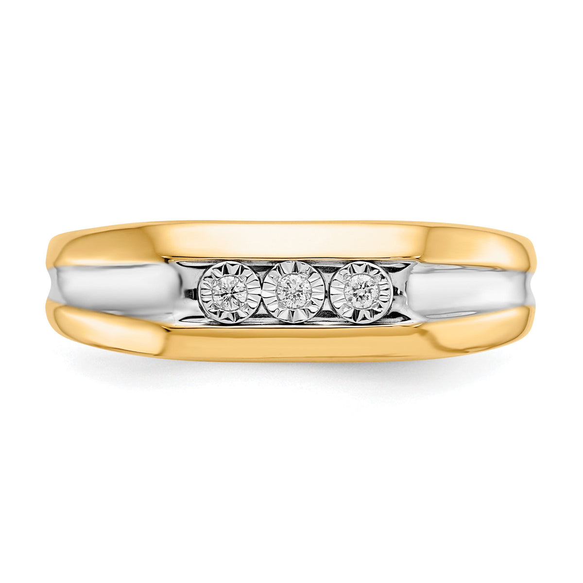 14k with Rhodium Diamond Mens Ring-RM5796