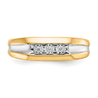 14k with Rhodium Diamond Mens Ring-RM5796