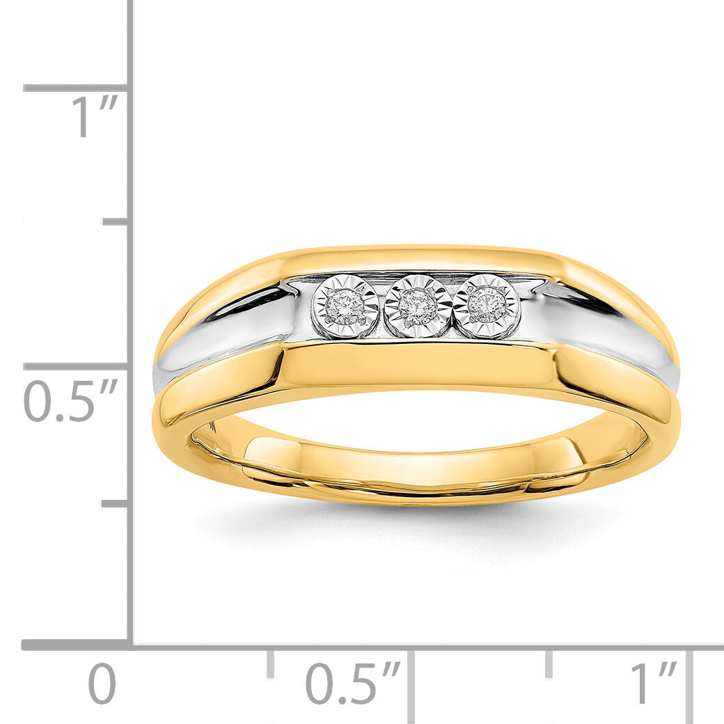 14k with Rhodium Diamond Mens Ring-RM5796