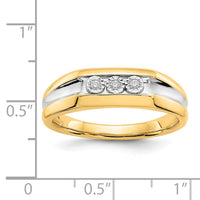 14k with Rhodium Diamond Mens Ring-RM5796