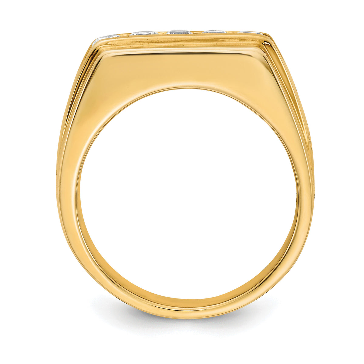 14k Diamond 5-stone Mens Ring-RM5797