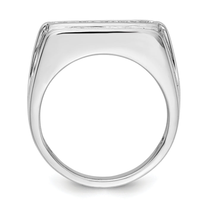 14k White Gold Diamond 5-stone Mens Ring-RM5798