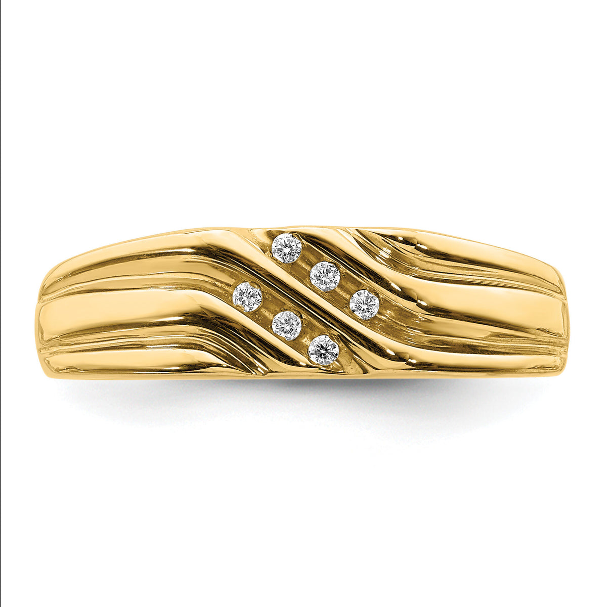 10K w/Rhodium Diamond Mens Ring-RM5799