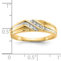 10K w/Rhodium Diamond Mens Ring-RM5799
