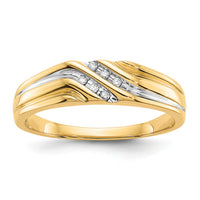 10K w/Rhodium Diamond Mens Ring-RM5799