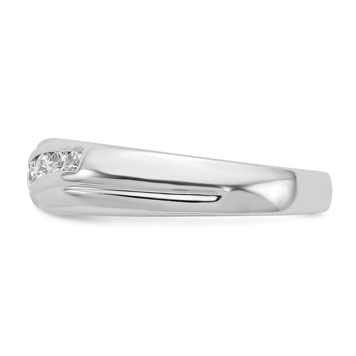 14k White Gold 7-stone Diamond Mens Ring-RM5801