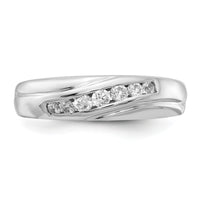 14k White Gold 7-stone Diamond Mens Ring-RM5801