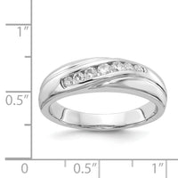 14k White Gold 7-stone Diamond Mens Ring-RM5801