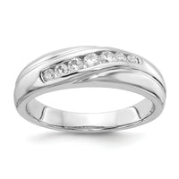 14k White Gold 7-stone Diamond Mens Ring-RM5801
