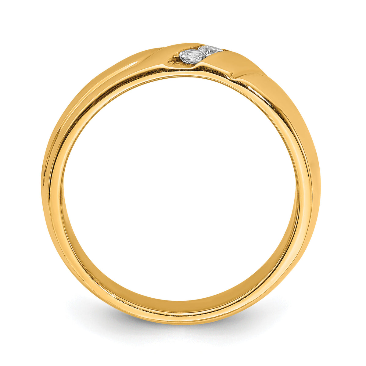 14k Diamond 3-stone Mens Ring-RM5802