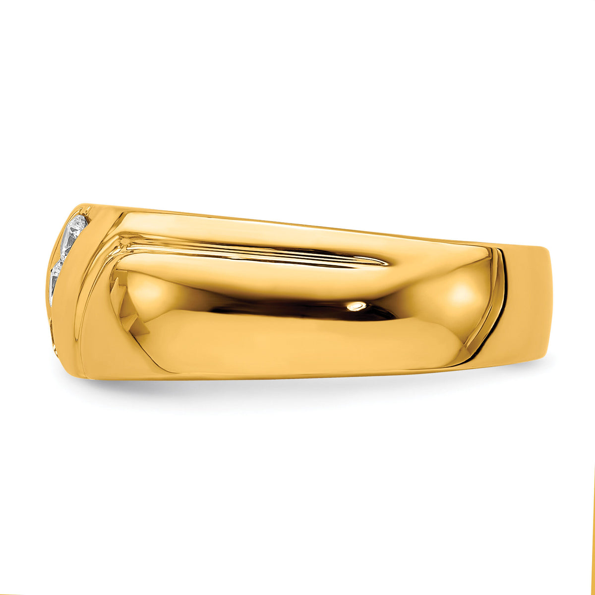 14k Diamond 3-stone Mens Ring-RM5802