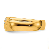 14k Diamond 3-stone Mens Ring-RM5802