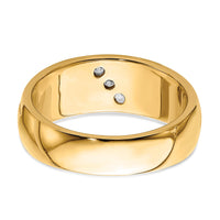 14k Diamond 3-stone Mens Ring-RM5802