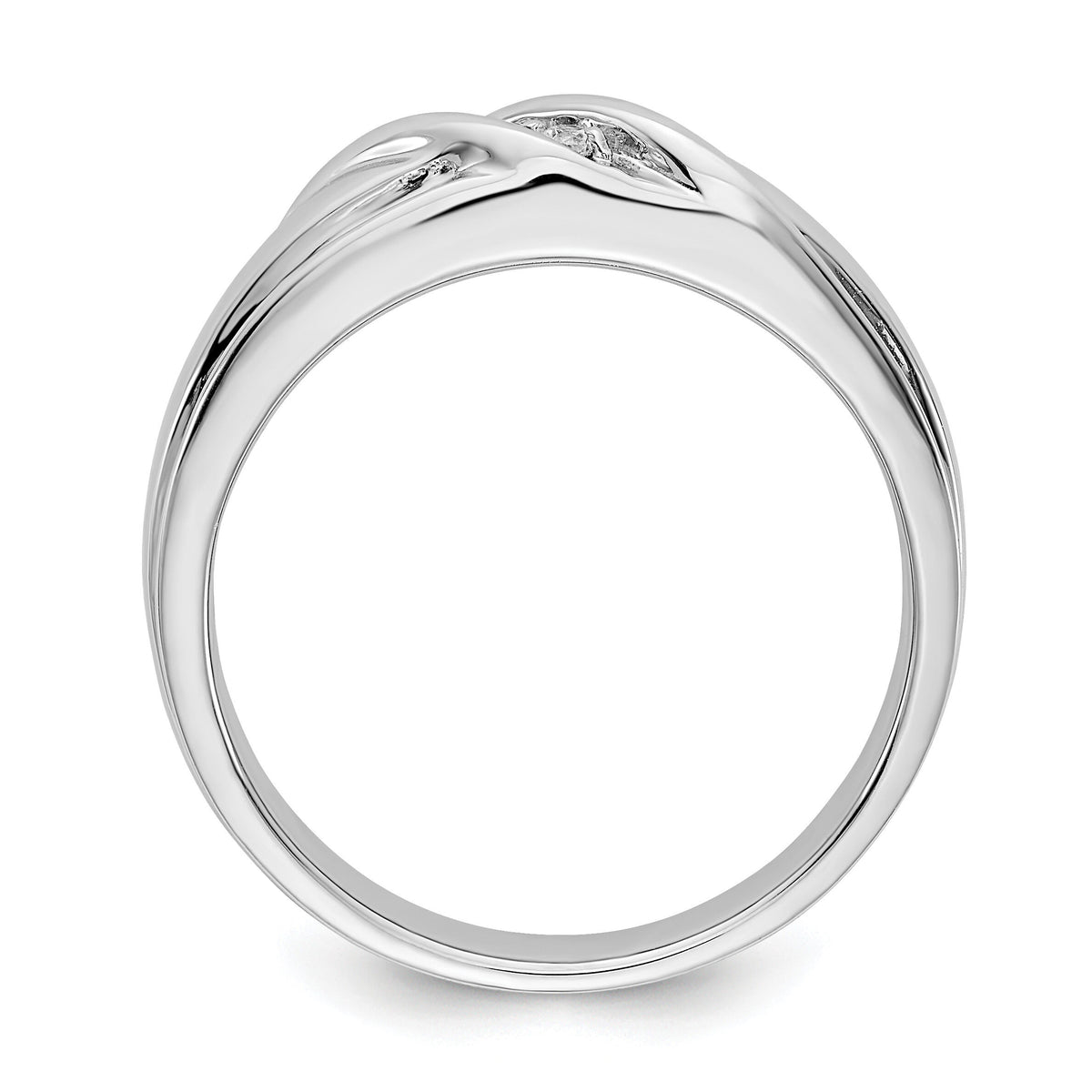 14k White Gold Diamond Mens Ring-RM5805