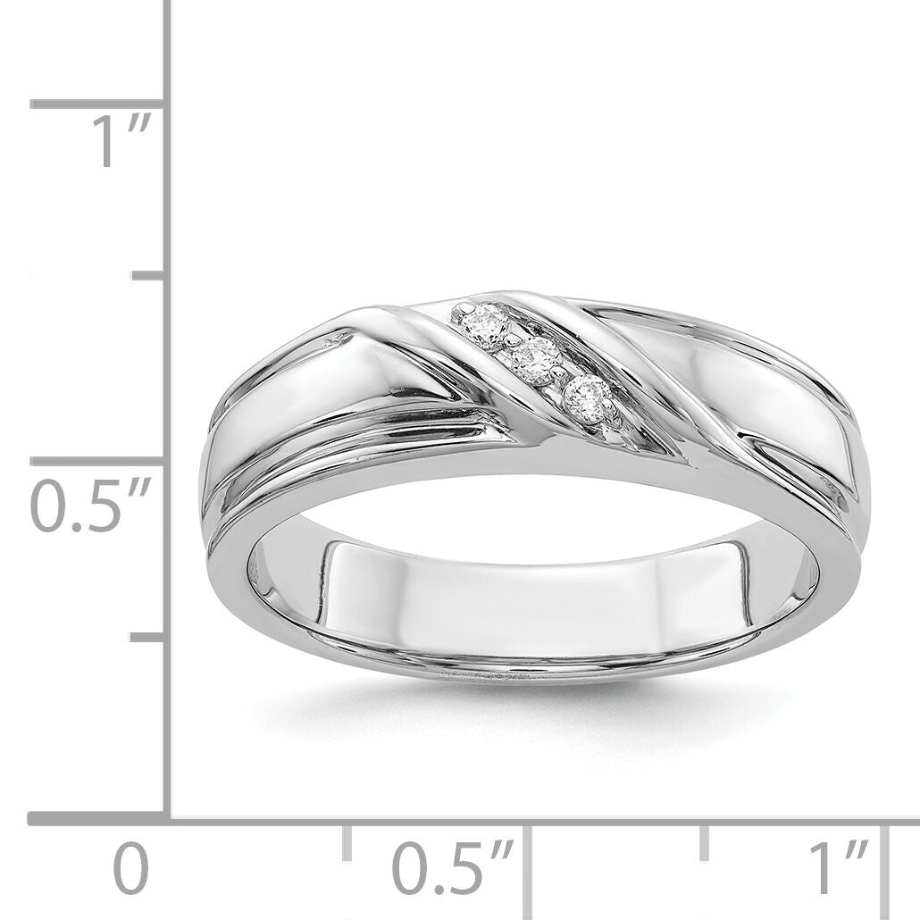 14k White Gold Diamond Mens Ring-RM5805